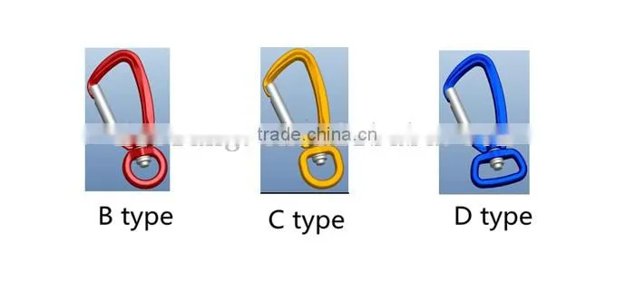4 Different Types Ring of Colourful High Breaking Forece Carabiner for Dog Leash