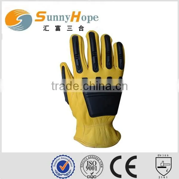 fashion mechanic gloves TPR leather working gloves
