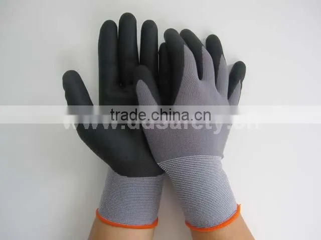 DDSAFETY Hot Sale Black Nylon And Spandex Nitrile Ultra Foam Glove