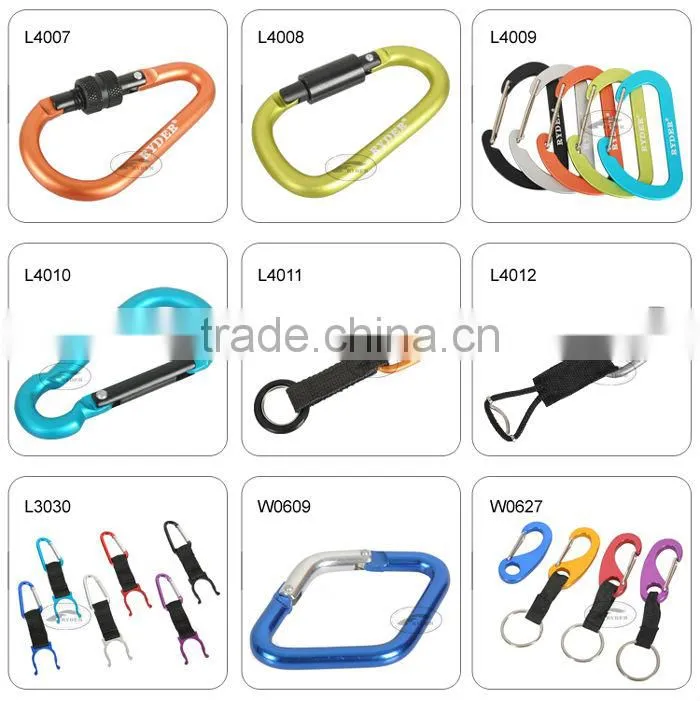 Purple Camping Aluminum Karabiner Clip with Strap