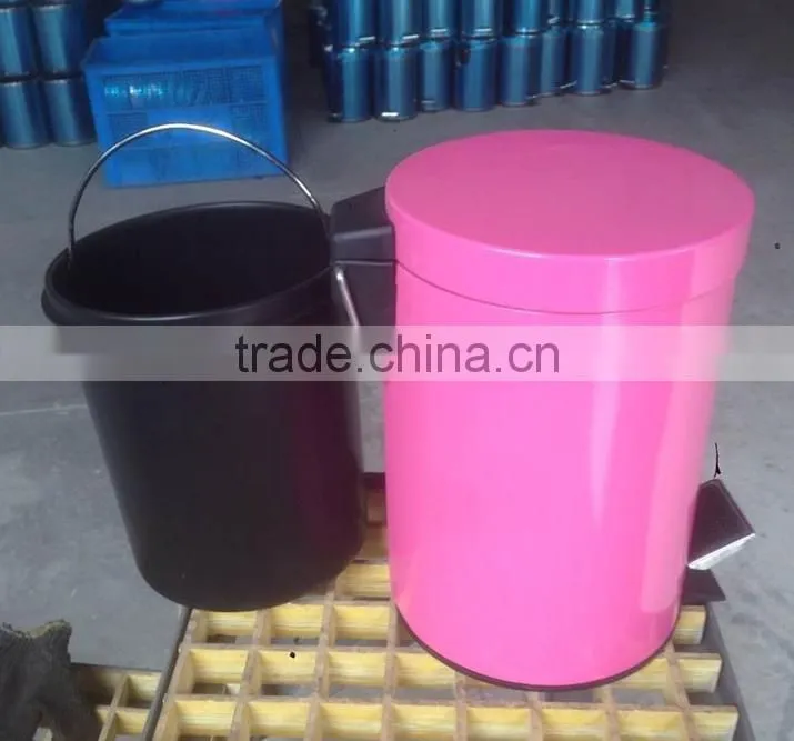 red color 410# stainless steel dustbin/trashcan with good quality