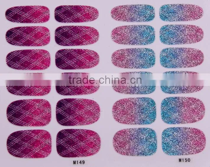 Hot Selling gradient color nail sticker for girls, Gradient nail stick Fashion Nail art Decals