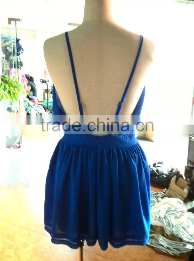 Fashion lady suspenders sexy dress hot summer playsuit design