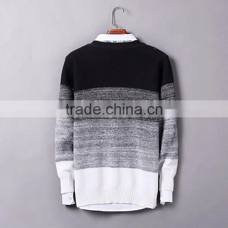 New products 2016 winter color combination sweater mens cardigan