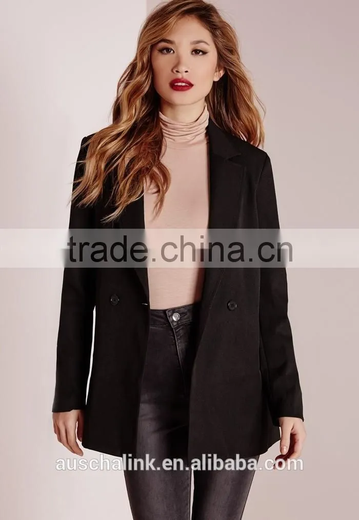 best selling ladies black woven formal blazer wholesale