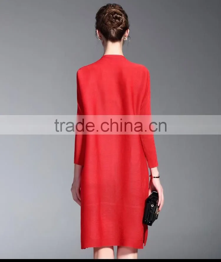 Chinese national style plus size ladies draped dress with buttons