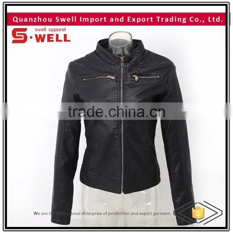 2016 wholesale custom cheap motorcycle pu lady jacket