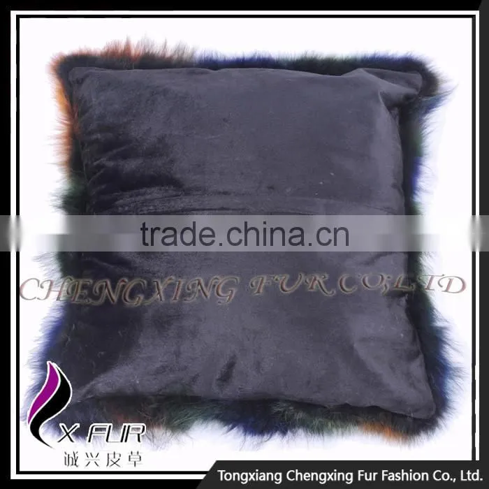 CX-D-55 Genuine Fox Fur Wholesale Custom Colorful Latest Design Cushion Cover