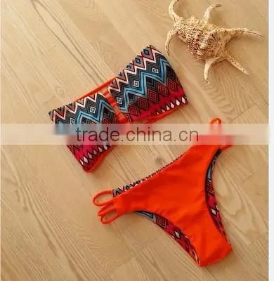 2016 retro sexy print bikini women swimsuit