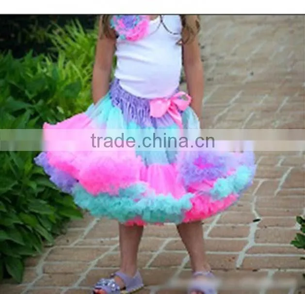 Children's Boutique Super Fluffy Drop Ballet Ruffled Satin Belt Bow Tutu Chiffon Party Clothing Girls' Fluffy Pettiskirts