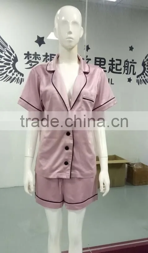 Wholesale new design plus pajamas satin dress blank plain short custom design satin Nighty robes women