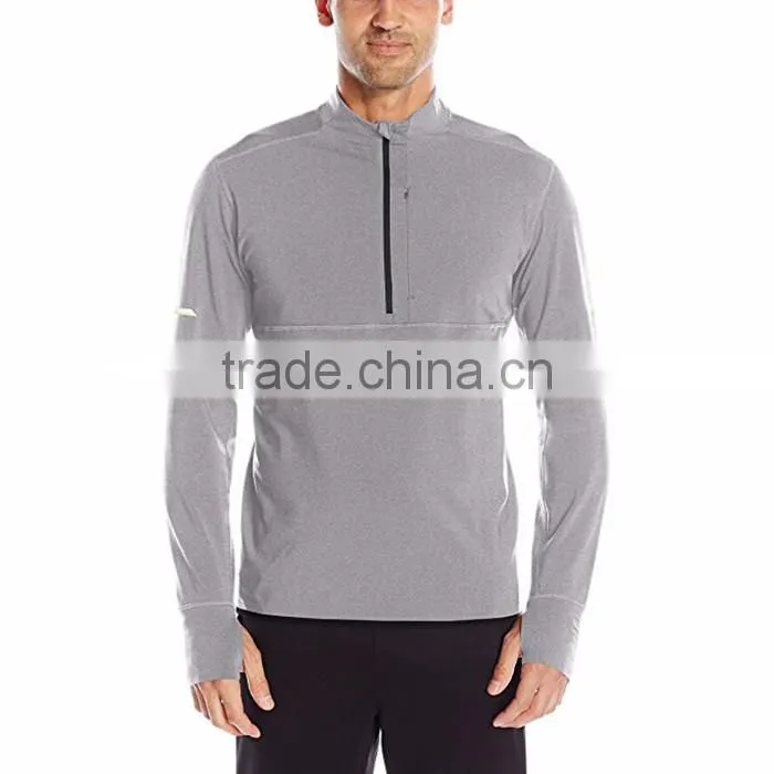 Hot sale custom comfortable reversible men running half zip jacket