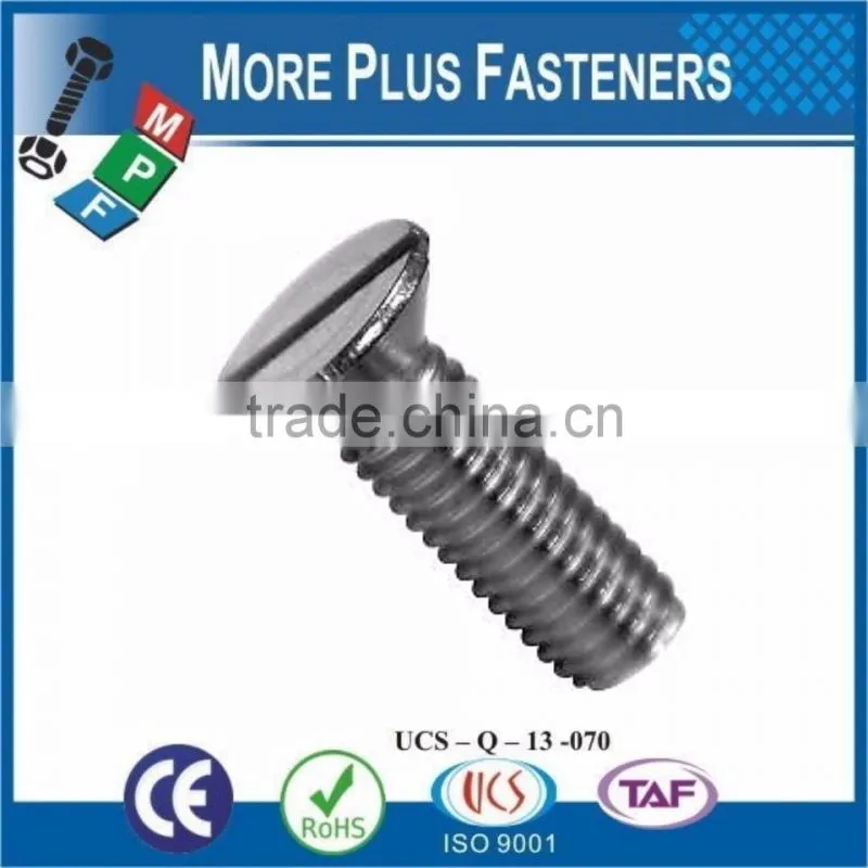 Made in Taiwan Metric Machine Screw DIN 963 ISO 2009 Slotted Flat Head Countersunk Steel Zinc Plated
