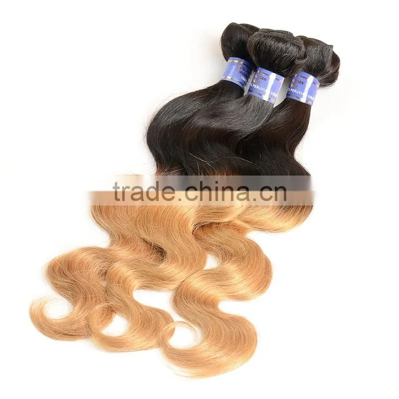 2017 factory price with top quality sew in human hair weave ombre hair , Peruvian hair