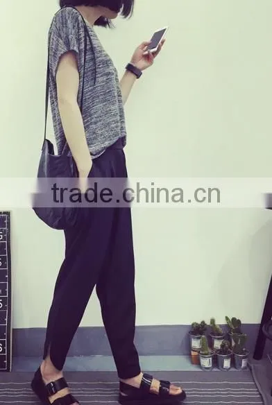 Loose knitted t shirt wholesale china v neck women t shirt