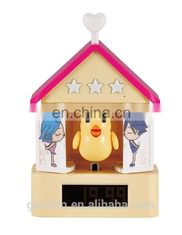 New design cute cartoon alarm clock kids digital alarm clocks bird alarm clock
