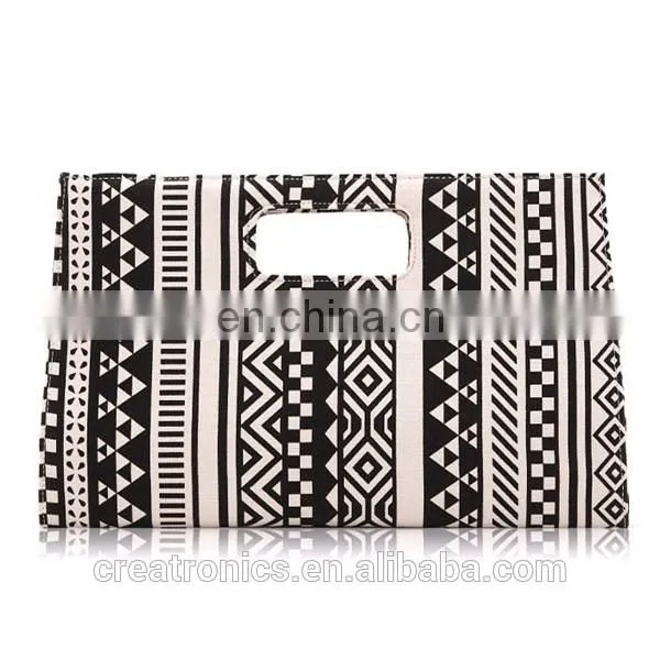 CR Famous brand manufacturer irregularly geometric pattern design rectangle popular top quality ladies dinner party handbags