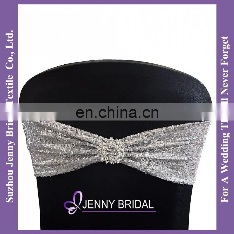 SH050G bow tie size ribbon sequin bow for chair sequin chair band