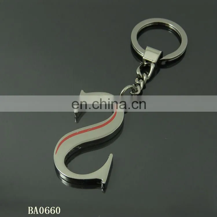 Custom metal English letters key ring zinc alloy keychains