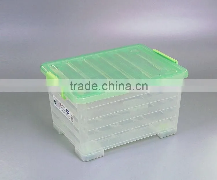Multifunction Transparent Plastic Storage Box with Wheels and Lid