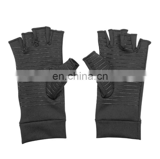 Copper Infused Compression Therapy Reducing Swelling Fingerless Pain Relief Arthritis Gloves