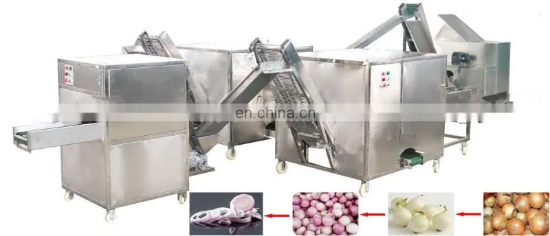 Factory Genyond Hot sales Industrial full automatic onion peeler peeling & roots tails two edds cutting machine