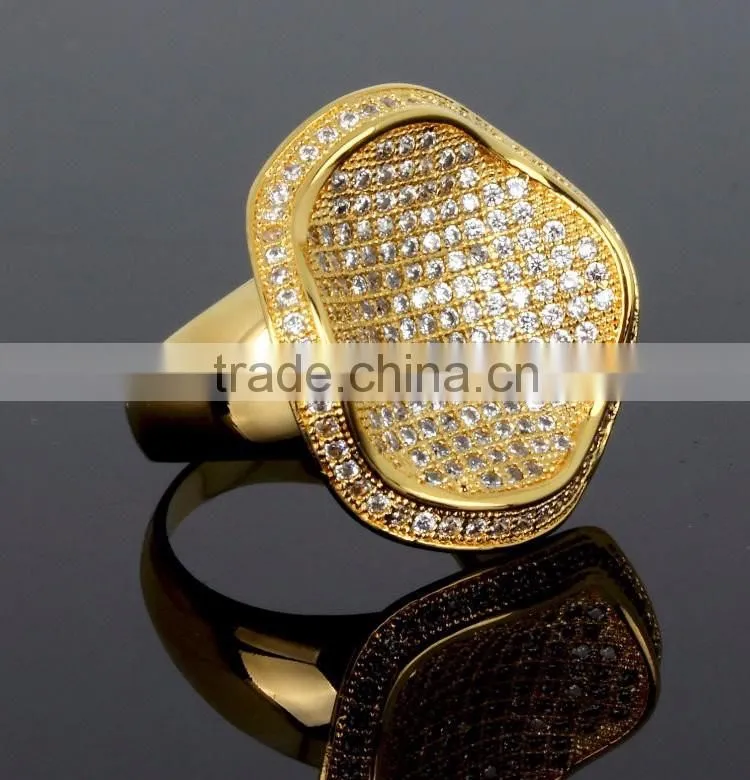 Unique Round Shape Party Cubic Zirconia Women Luxury CZ Jewelry Wedding Ring