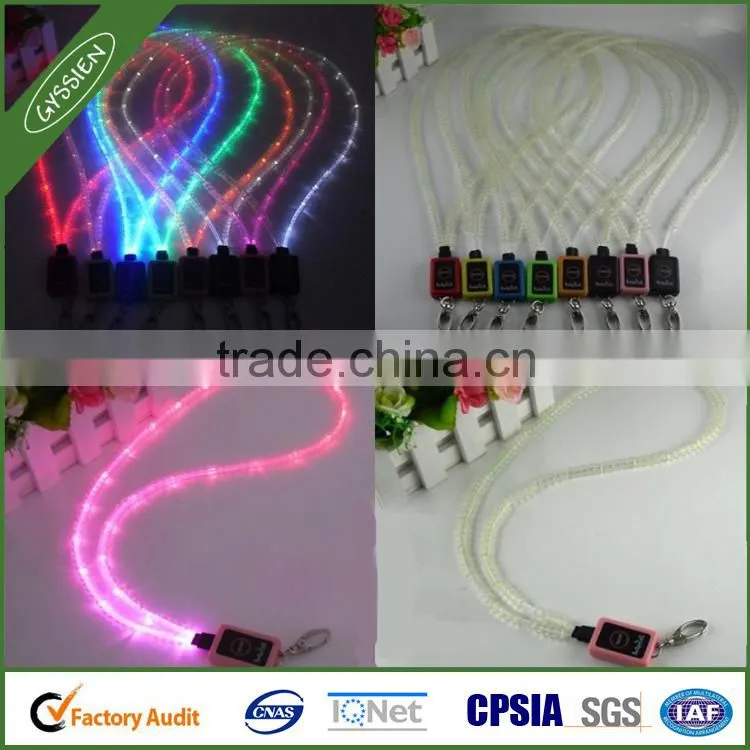 China wholesale new fashionable flashing LED lanyard with metal hook