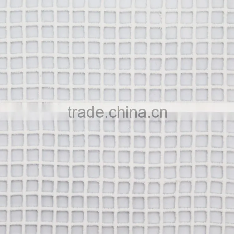 Top quantity new product polyester chevilled silk plaid white lace fabric decoration for lady clothing