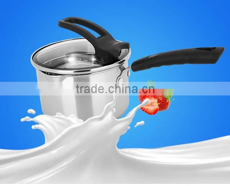 hot sale detachable handle milk boiling pot/ stainless steel doudle bottom soup&stock pot