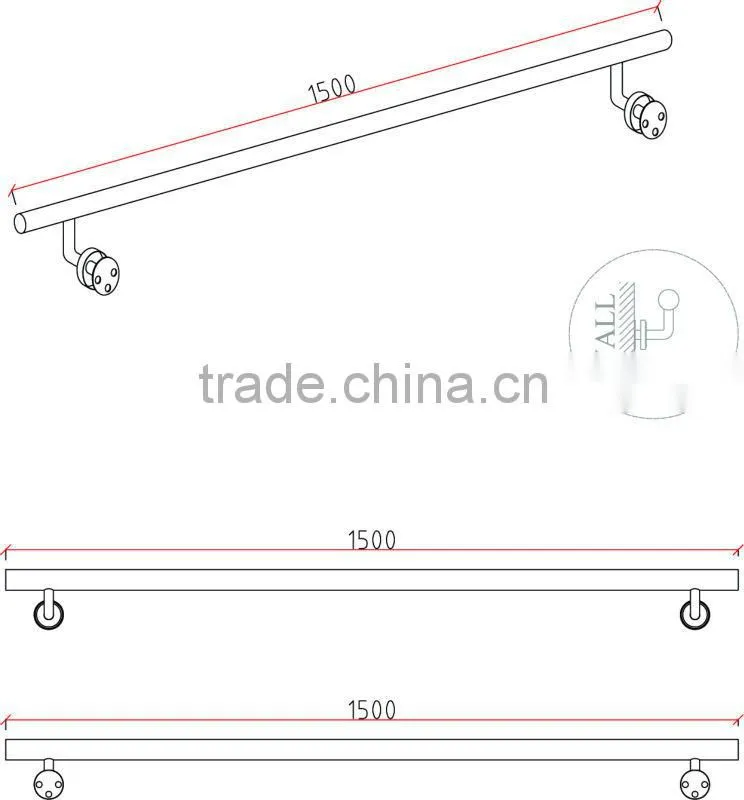 Stainless Steel Staircase Handrail Easy Assembly and Convenient Installation