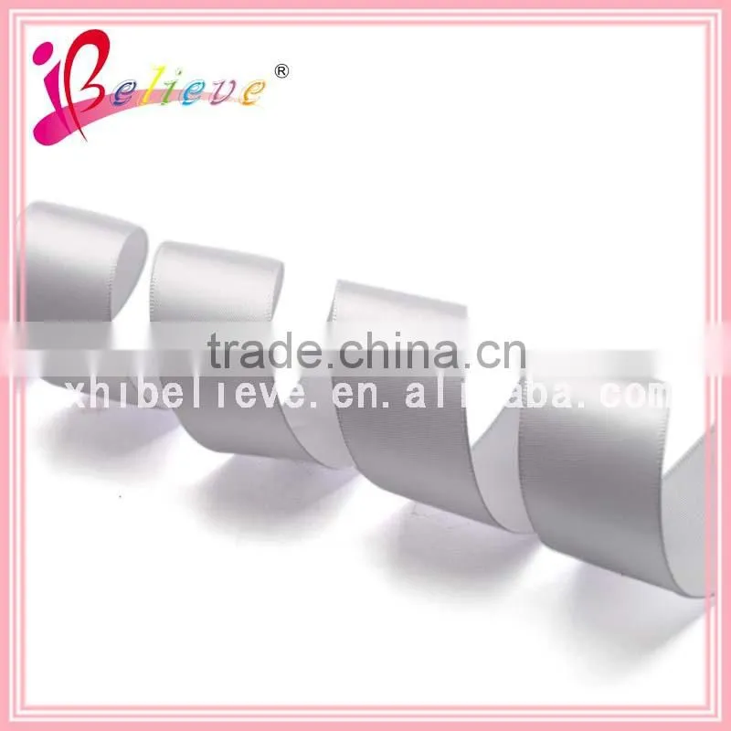 Wholesale solid boutique polyester material double face satin ribbon