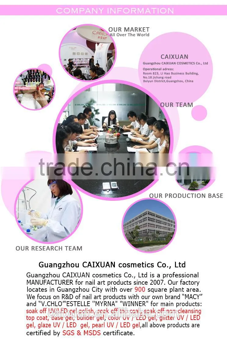 perfect high quality Caixuan soak off uv gel polish gel nailpolish