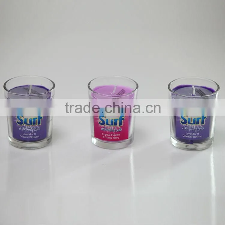 70g surf scented candle in glass jar with custom sticker&gift box