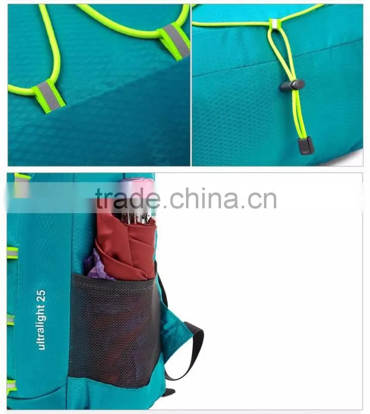 fashion waterproof nylon camping backpack can be fold shoulder bag