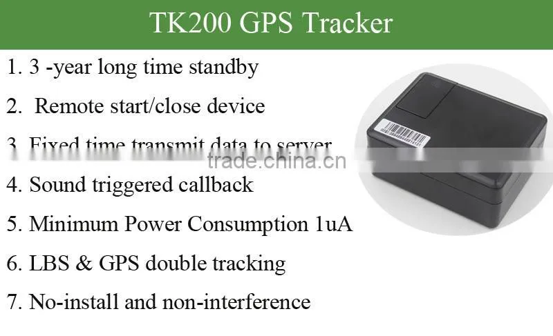 TK200 3 Years Standby GPS Tracking Sound Triggerred Callback Vehicle Truck Car GPS Tracker