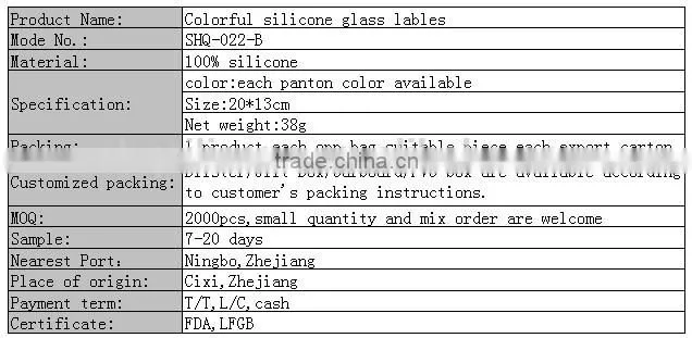 Colorful silicone glass lables