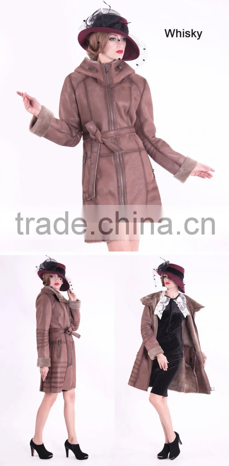 2016 New Design Winter Women Slim Fit Woolen fur Coat
