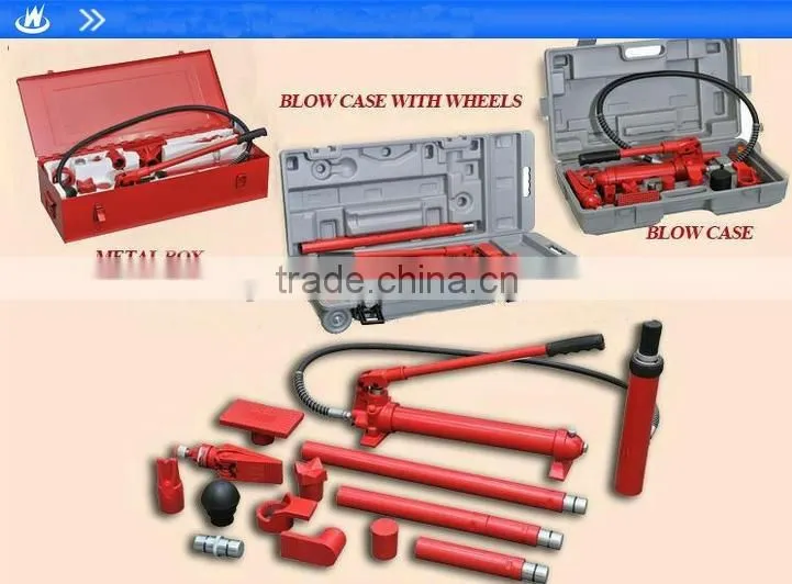 Cheap Price 10Ton Hydraulic Porta Power Auto Repair Kit with Plastic Case wheels