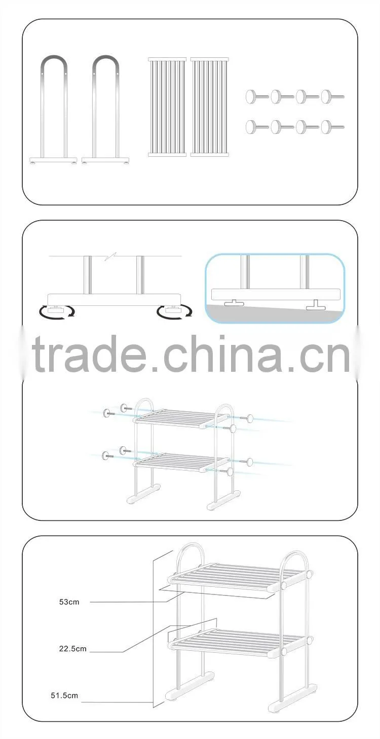 S/S+ABS 43.5*23.8*54.5 Kitchen supplies storage rack /sink dish rack/drying rack