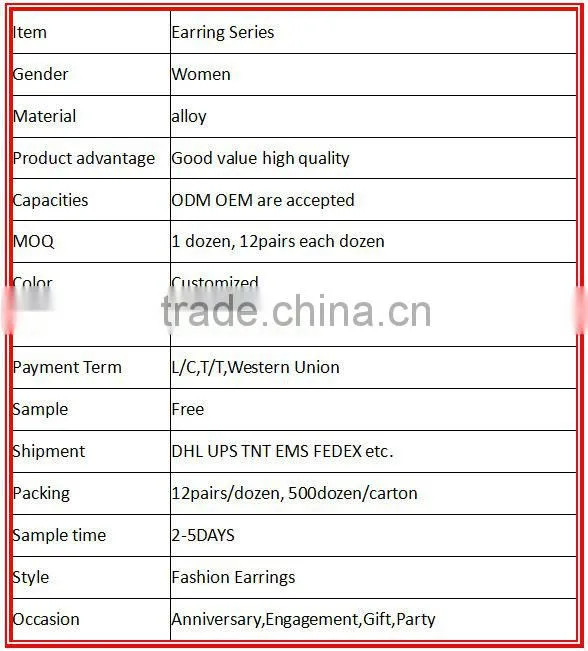 Earrings fashion jewelry costume jewelry china jewelry wholesale