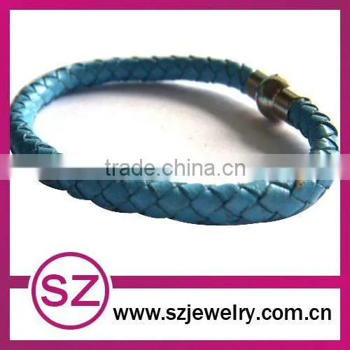 pub0036 new fashion leather wrap magnetic clasp bracelet