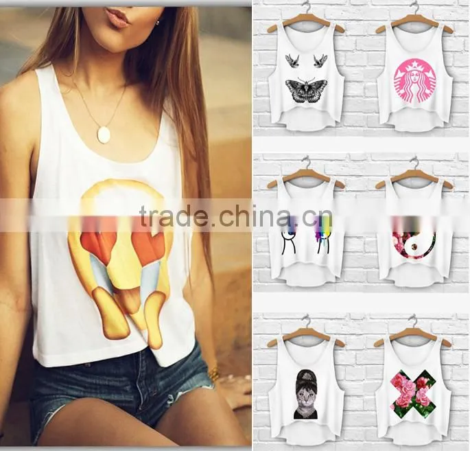 Spring Summer ladies fashion custom blank crop top plain wholesale