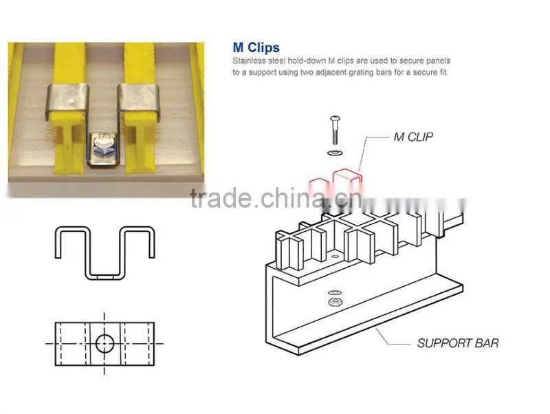 FRP Grating Heavy Duty FRP Molded Grating Plastic Floor Drain