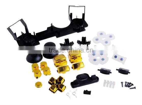Golden Chrome for PS3 Custom Controller Full Shell Plus Full Matching Buttons set