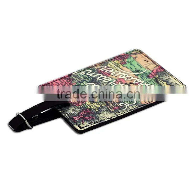 High quality leather PU luggage tag, travel baggage tag