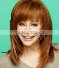 buy from china professional quality100% brazilian human hair brown color long hair wig with bang fringe 5a virgin remy lace wig