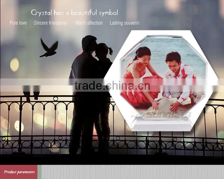 Sunmeta directly sublimation decoration photo crystal, crystal octagonal for christmas gifts BSJ-26C
