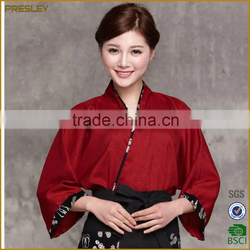Japan style restaurant hotel waitress bar staff black uniform japanese sushi uniform