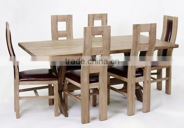 Home used Antique Solid wooden With X design leg Rectangular Dining /Party Table(DT-827-OAK)